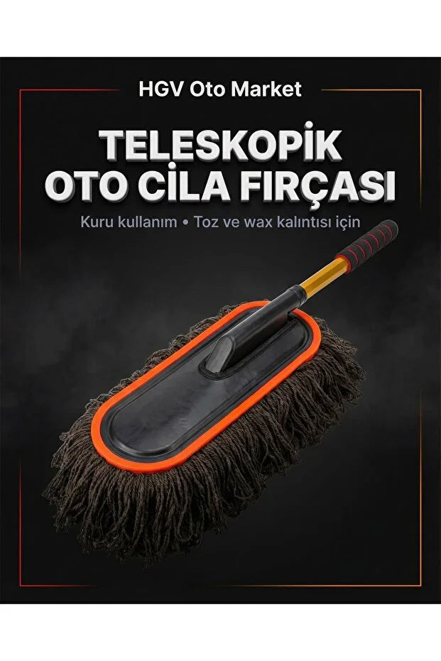 ProGaraj Teleskopik Premium Araba Yıkama ve Toz Alma Fırçası