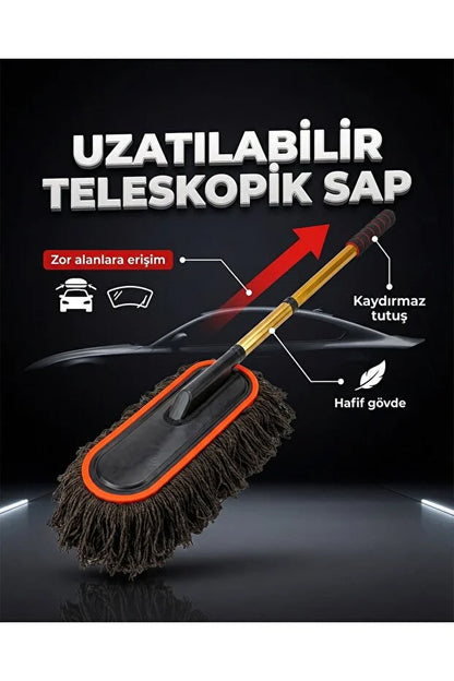 ProGaraj Teleskopik Premium Araba Yıkama ve Toz Alma Fırçası