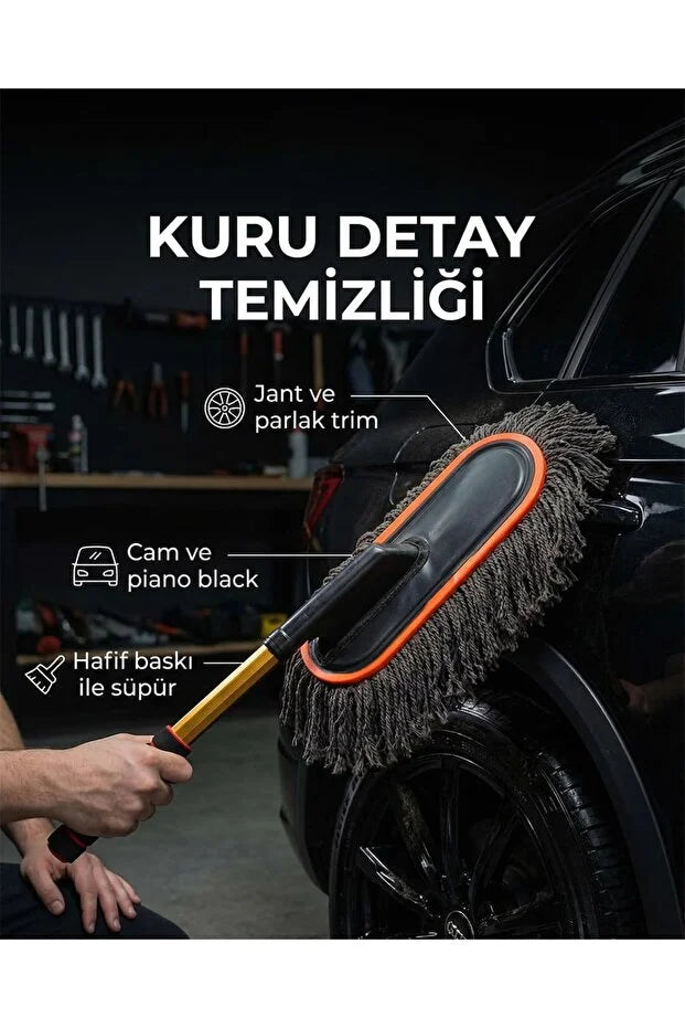ProGaraj Teleskopik Premium Araba Yıkama ve Toz Alma Fırçası